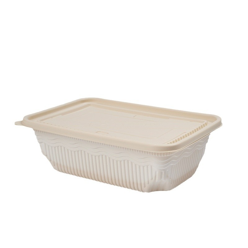 Biodegradable disposable square lunch box with lid packaging